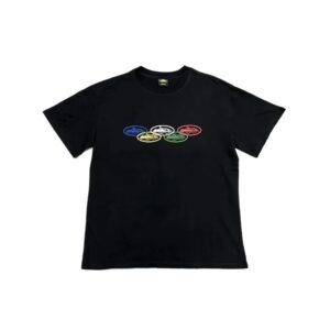 Corteiz Five-ring Print Style Black T-shirt