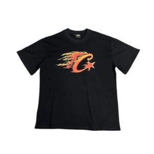 Corteiz Flame Series Black T-shirt