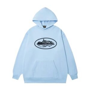 Corteiz Printed Casual Style Light Blue Sweatshirt
