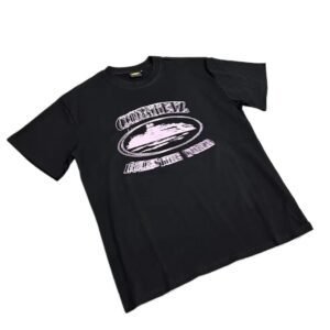 Corteiz-printed trendy and cool black T-shirt