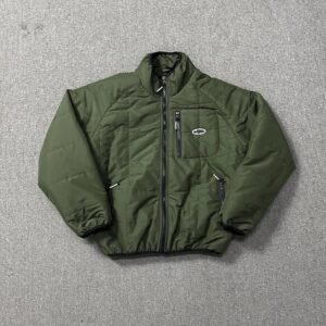 Corteiz retro-style olive green cotton-padded jacket