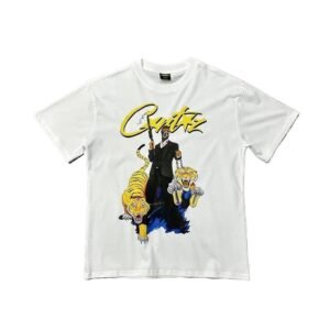 Corteiz Tiger Print Trendy Brand White T-shirt