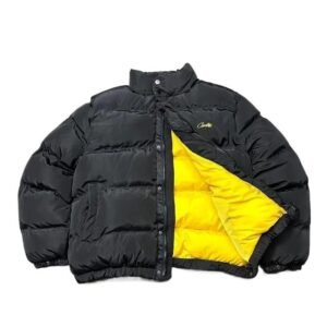 Corteiz trendy and cool style black down jacket