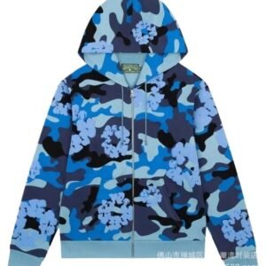 DENIM TEARS Camouflage Blue Hoodie
