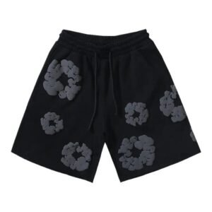 DENIM TEARS Floral Style Black Shorts