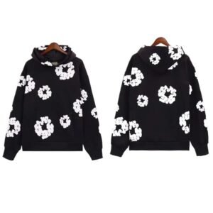 DENIM TEARS Floral Style Black Sweatshirt