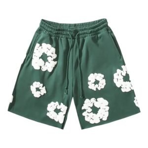 DENIM TEARS Floral Style Dark Green Shorts