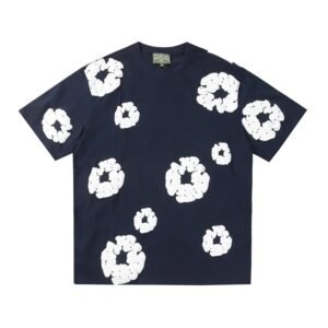 DENIM TEARS Floral Style Deep Blue T-shirt