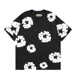 DENIM TEARS Flower Style Black T-shirt