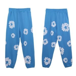 DENIM TEARS Retro Style Blue Sweatpants