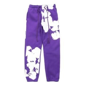 DENIM TEARS Splashed Ink Style Purple Sweatpants