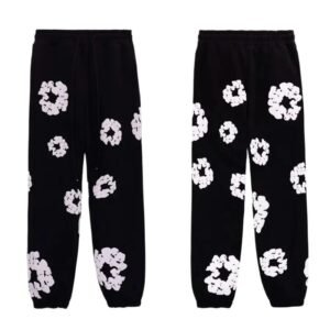DENIM TEARS Vintage-style Printed Black Pants