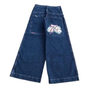 Dice - themed Y2K - style jeans of trendy brands.