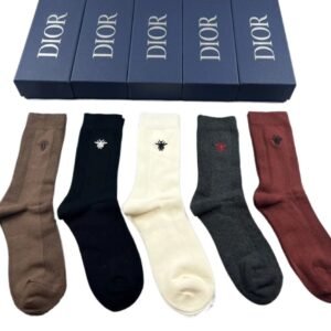Dior embroidered multi - colored socks