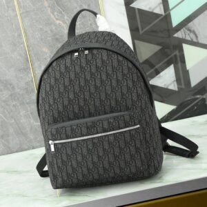 Dior monogram style black backpack