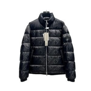 Dior quilted pattern fashionable black down jacket