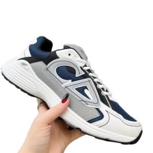 Dior retro-style gray and white sports shoes
