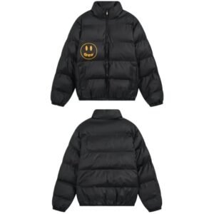 DREW Smiley Trend Brand Black Cotton-padded Jacket