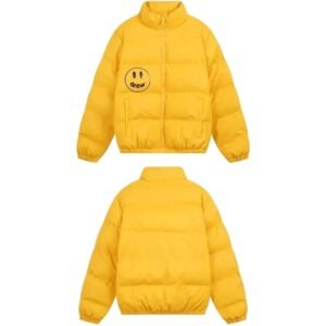 DREW Smiley Trendy Cool Yellow Cotton-padded Coat