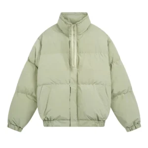 ESSENTIALS minimalist light green cotton-padded jacket