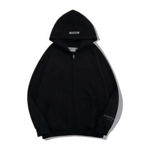 ESSENTIALS minimalist style black hoodie