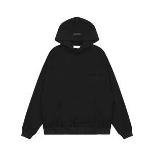 ESSENTIALS minimalist style black hoodie