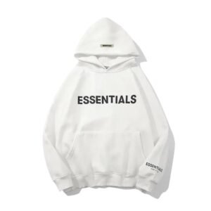 ESSENTIALS minimalist style white hoodie