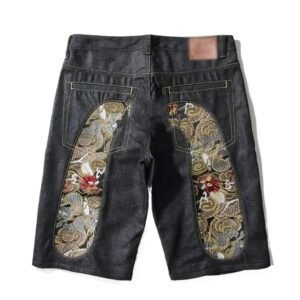 EVISU Dragon Embroidery Denim Shorts