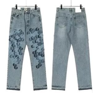 Gallery Dept graffiti-style light blue jeans