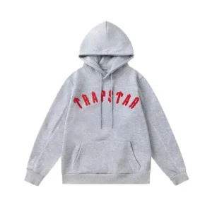 Grey hoodie with Trapstar letter embroidery