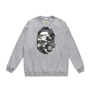 Grey sweatshirt in Bape camouflage style