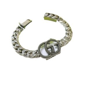 Gucci Double G Retro Style Silver Bracelet