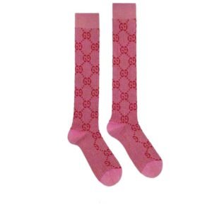Gucci pink retro-style long socks