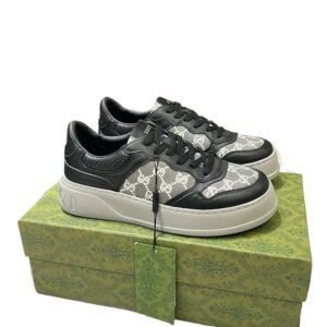 Gucci retro black and gray sports shoes