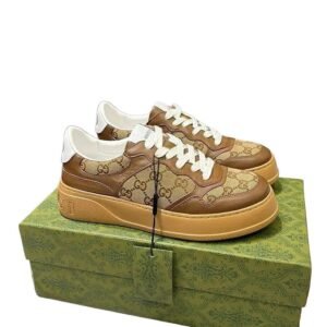 Gucci retro brown and white sneakers