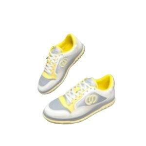 Gucci retro - style gray - yellow sports shoes