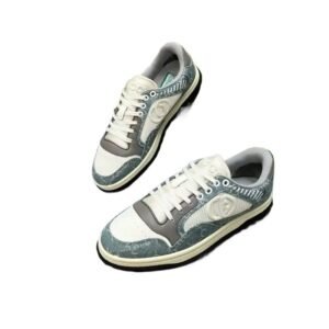 Gucci retro-style grey-blue sneakers