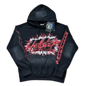 Hellstar Flame Retro Black Hoodie