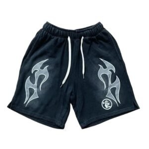 Hellstar Flame Wind Black Shorts