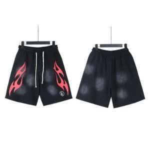 Hellstar Flame Wind Black Shorts