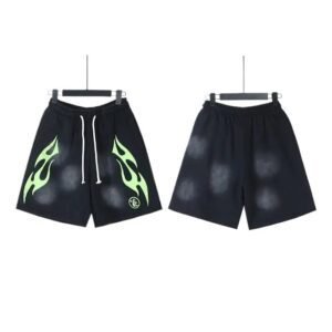 Hellstar Flame Wind Black Shorts