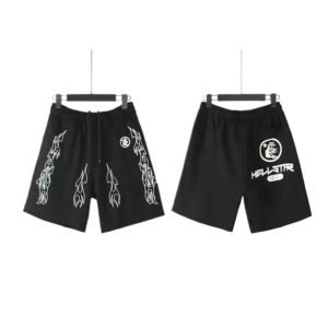 Hellstar Flame Wind Black Shorts