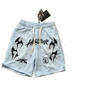 Hellstar Flame Wind Light Blue Shorts