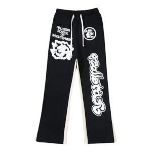 Hellstar graffiti-style black trousers