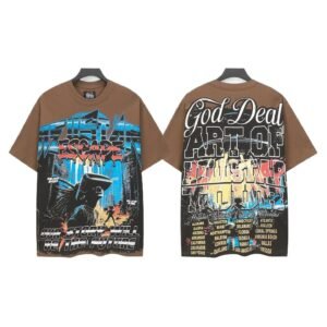 Hellstar Graffiti-style Brown T-shirt