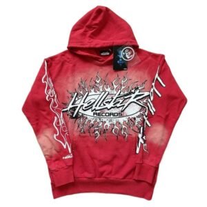 Hellstar Records Flame Wind Red Hoodie