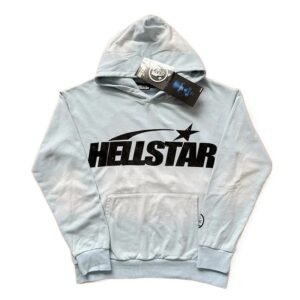 Hellstar trendy and cool style light blue hoodie