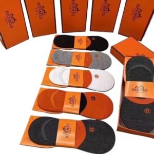 Hermès Solid Color Minimalist Style Boat Socks