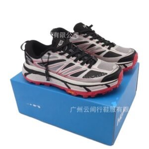 HOKA Off-Road Style Black-Gray-Red Running Shoes