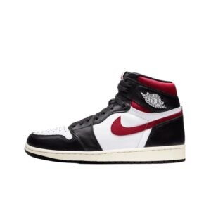 Jordan AJ1 Black and Red High-top Sneakers